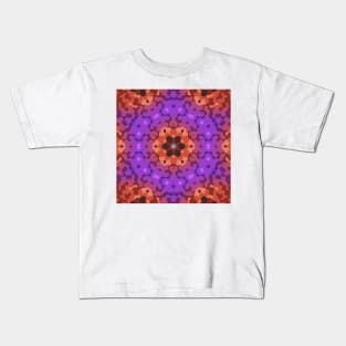 Retro Mandala Flower Purple and Red Kids T-Shirt